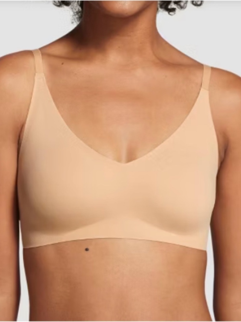 True & Co. True Everybody V-neck Adjustable Strap Triangle Bralette Bra Size L